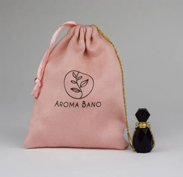Collana aromaterapia in pietra nera con sacchetto regalo Aroma Bano