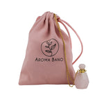 Collana aromaterapia in quarzo rosa con sacchetto regalo Aroma Bano