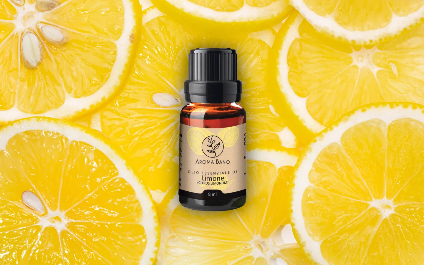Olio essenziale di Limone con fette di limone fresco