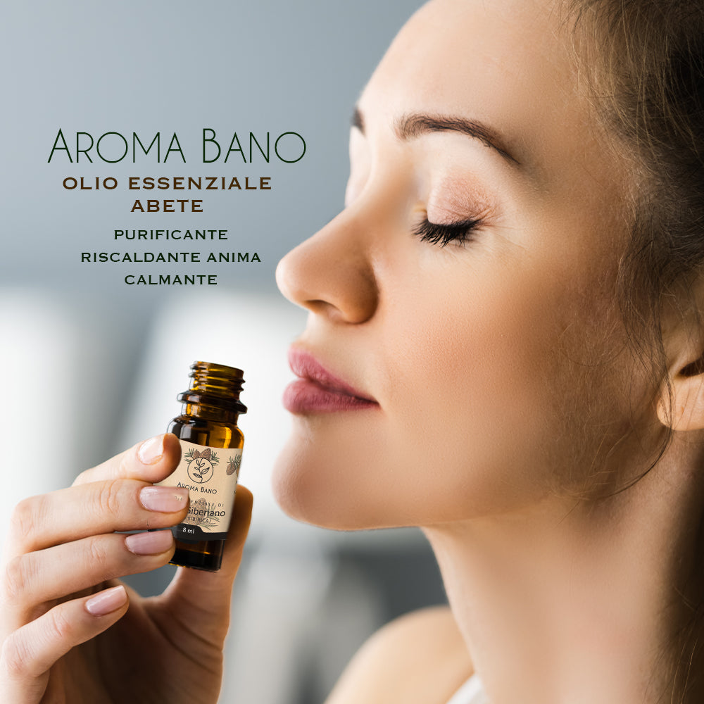 Olio essenziale di Abete Siberiano Aroma Bano utilizzato per aromaterapia e benessere respiratorio