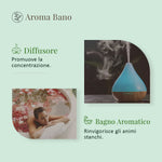 Diffusore acceso utilizzato con olio essenziale di litsea Aroma Bano in un ambiente domestico