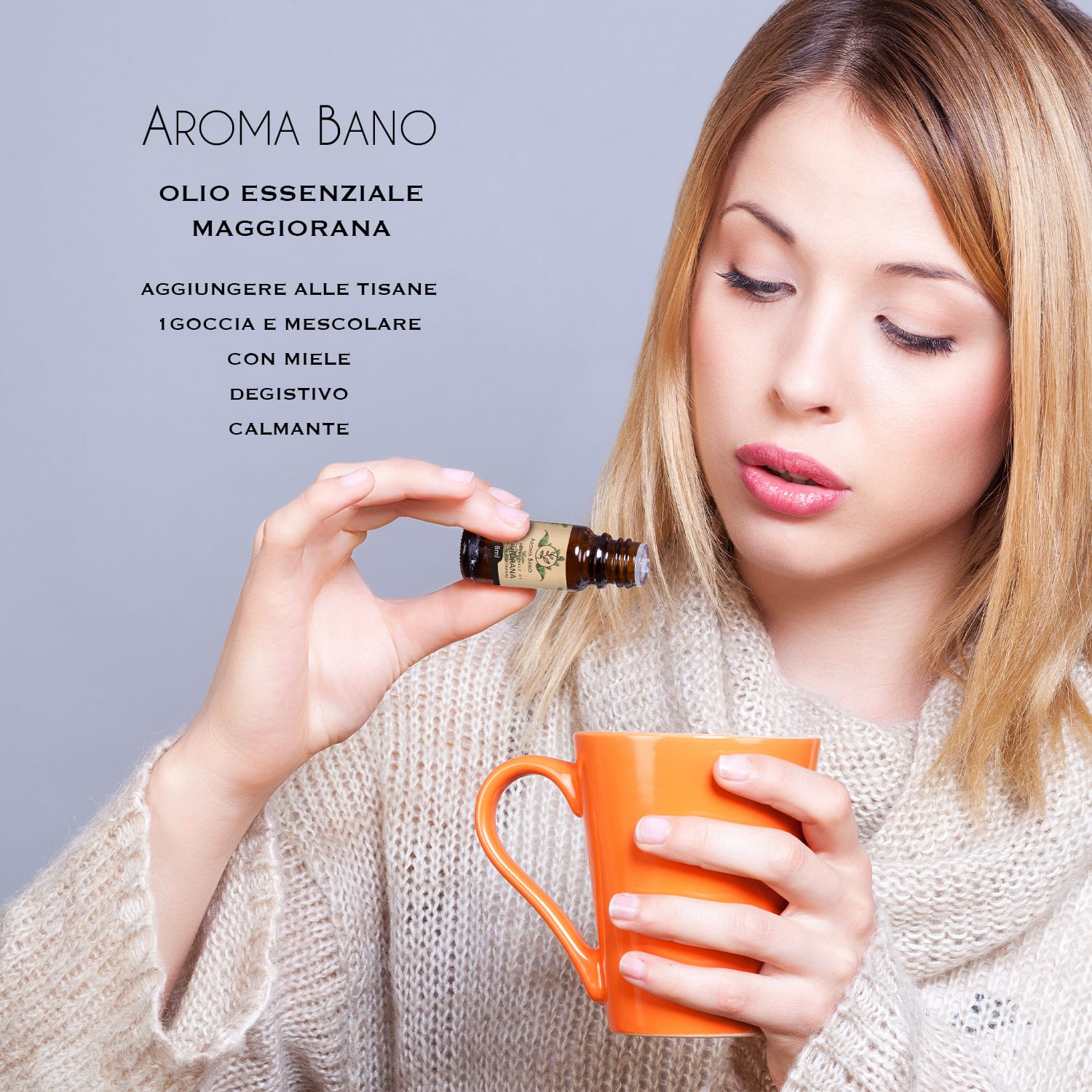 Olio essenziale di Maggiorana Aroma Bano utilizzato in tisana calda per favorire rilassamento e digestione
