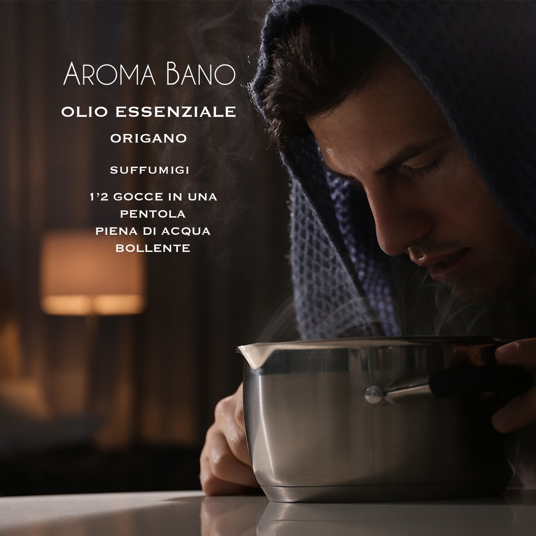 Suffumigi con olio essenziale di origano Aroma Bano in pentola con acqua bollente