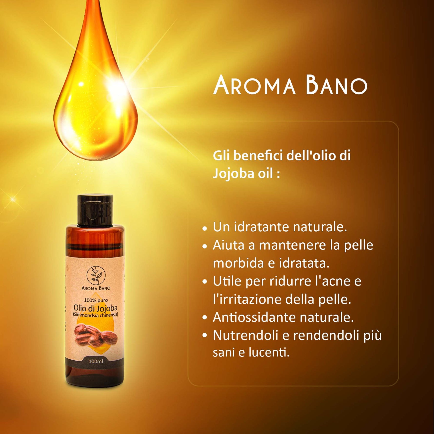 Olio di jojoba naturale Aroma Bano per nutrizione e protezione dei capelli