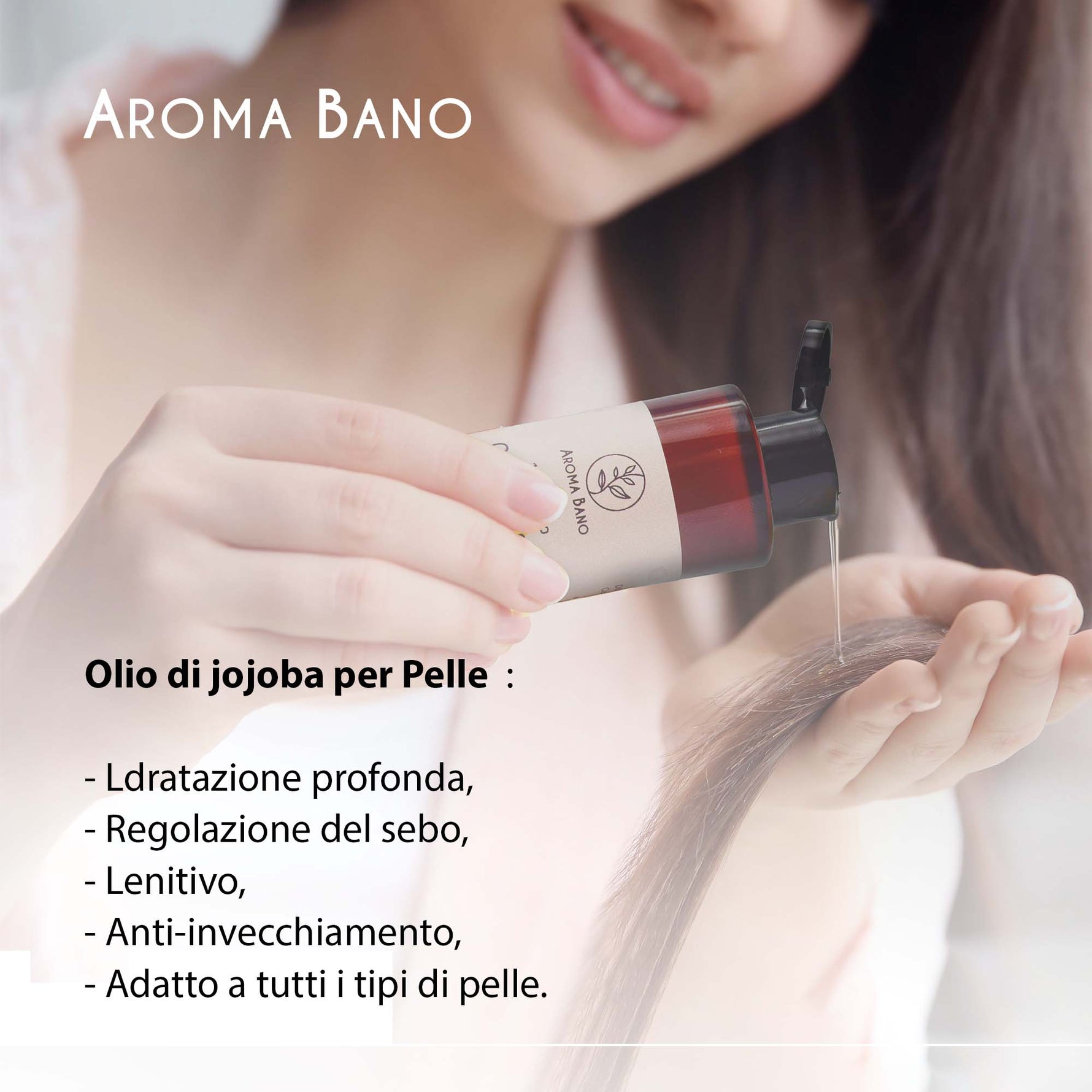 Olio di jojoba naturale Aroma Bano per nutrizione e protezione dei capelli
