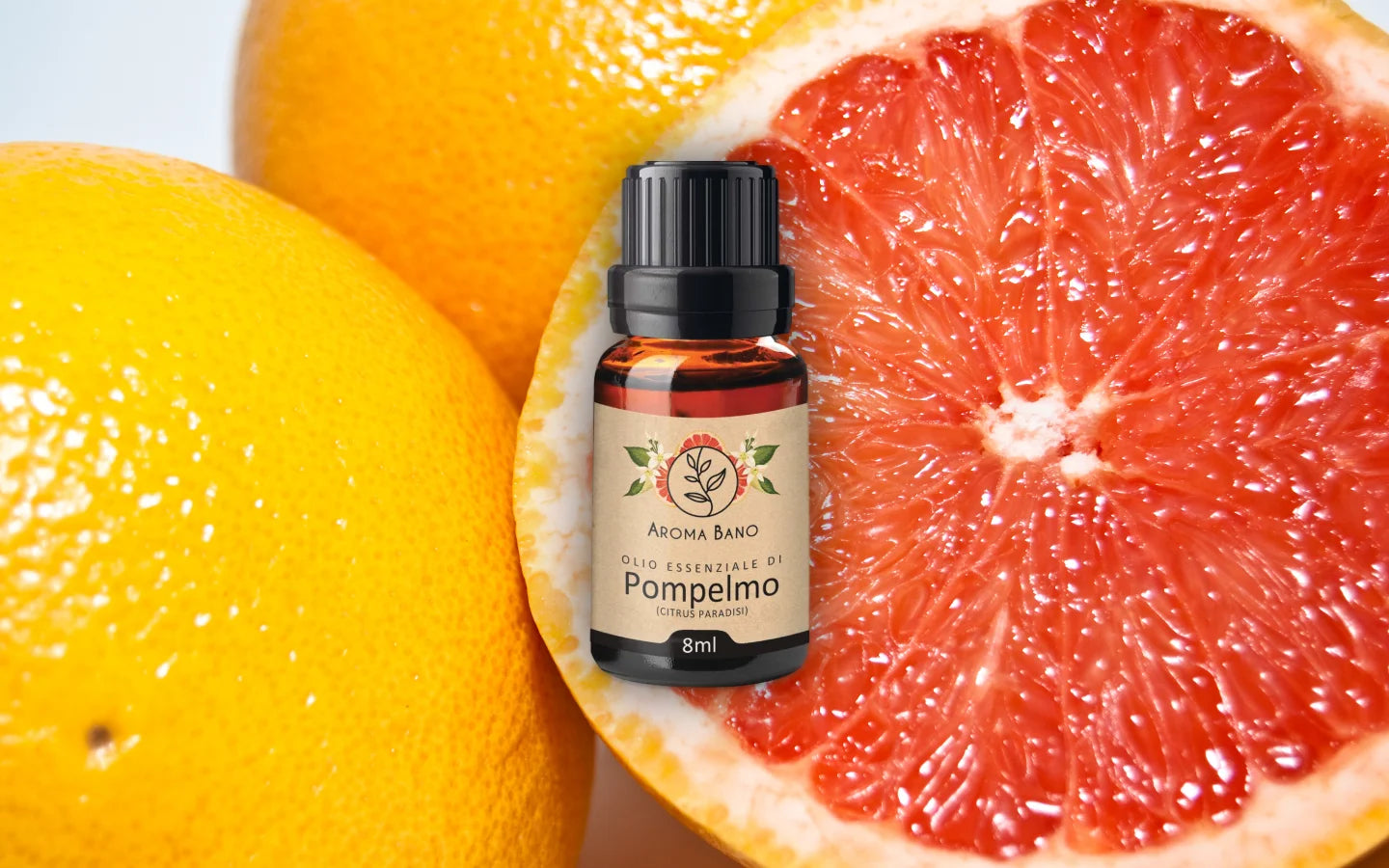Olio essenziale di Pompelmo con pompelmo fresco