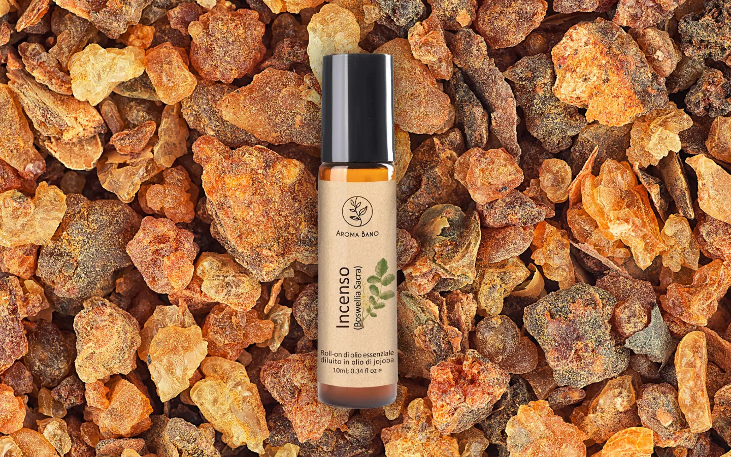 Roll-on olio essenziale di Incenso diluito in olio di jojoba con resina di Boswellia sacra