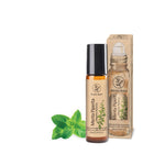 Roll-on di Menta Piperita Aroma Bano con confezione e bottiglia da 10 ml pronto all’uso