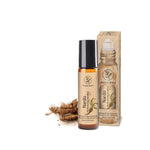 Confezione e bottiglia del roll-on di olio essenziale di Nardo Aroma Bano con radice naturale