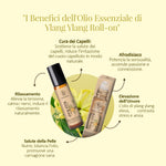 enefici del roll-on di olio essenziale di ylang ylang Aroma Bano per rilassamento, equilibrio dell’umore e benessere della pelle