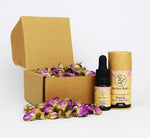 Set Olio Rosa Damascena e boccioli essiccati Aroma Bano